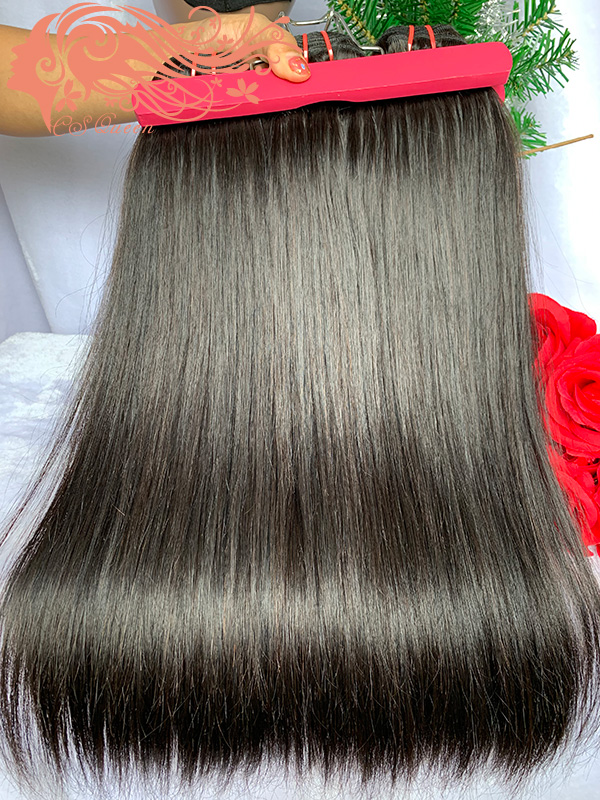 Csqueen Raw Hair Straight Hair 14 Bundles Natural Black Color Straight Hair - Click Image to Close